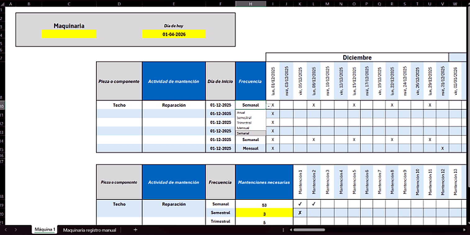Planificación y control de mantenciones
